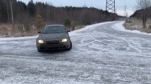 Audi A6 Quattro зимой на льду в -27°C