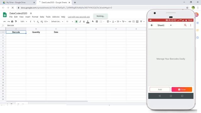 Scan Barcode or QR Code To Google Sheets Using Android App | Upsheet смотреть онлайн