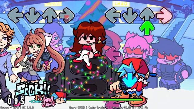Friday Night Funkin' - Eggnog but it's a Monika and Senpai Cover (ft. BF) смотреть онлайн