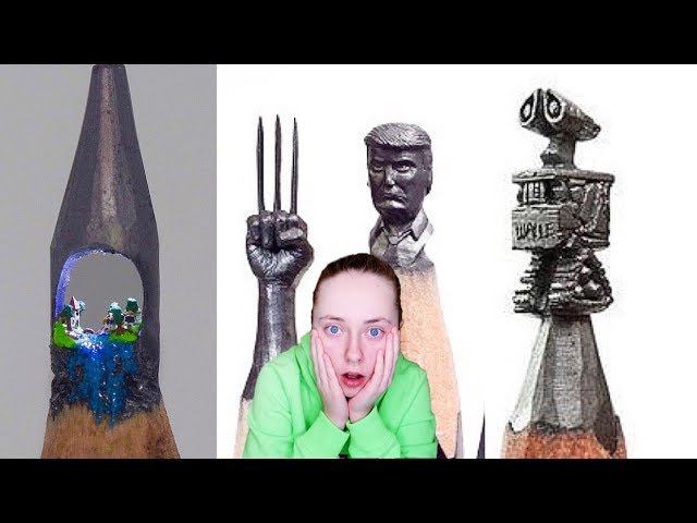 Удивительные ФИГУРКИ ИЗ КАРАНДАША | реакция на залипательное видео смотреть онлайн