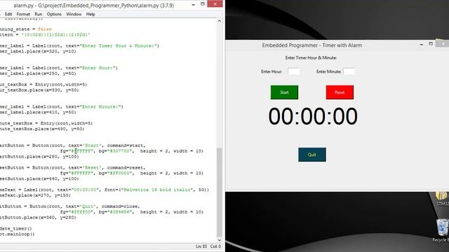 Timer with Alarm in Python using Tkinter Library | Embedded Programmer смотреть онлайн