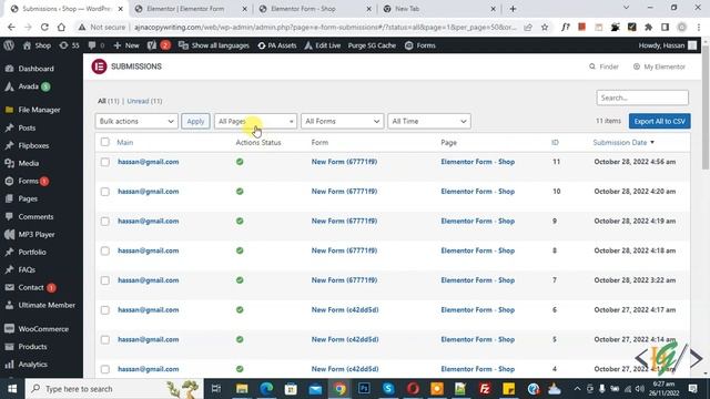 How to Export Form Submissions in CSV Elementor Pro WordPress смотреть онлайн