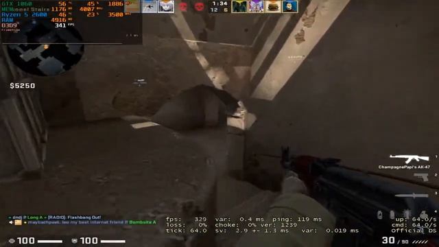 CS GO GTX 1060 3GB + Ryzen 5 2600 смотреть онлайн