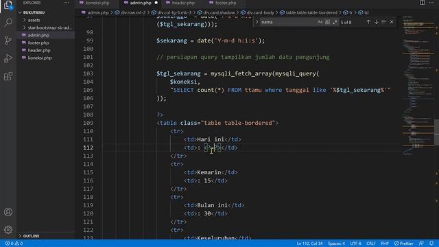 Cara membuat APLIKASI BUKU TAMU dengan PHP + MySQLi | #7 - Statistik Data Pengunjung смотреть онлайн