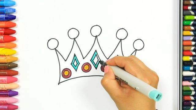 Как нарисовать корона | Раскраски детей HD | Рисование и окраска | Рисование для детей. смотреть онлайн