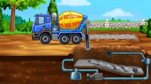 Развивающий мультик про машинки. Строим Бассейн. Мультик игра для детей