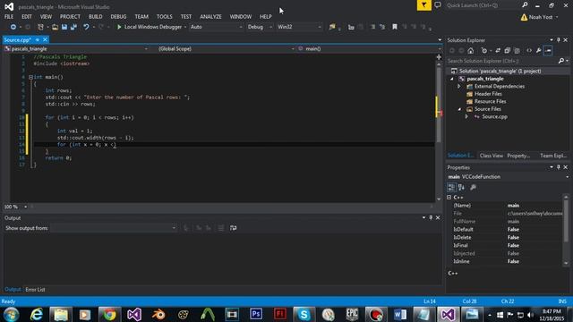 Coding Pascal's Triangle | C++ смотреть онлайн