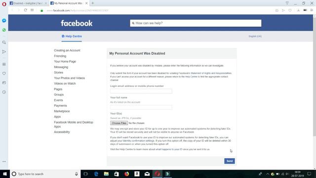 Fb account disabled solved | facebook account disable ho gya kya kare| facebook disabled 2019 смотреть онлайн