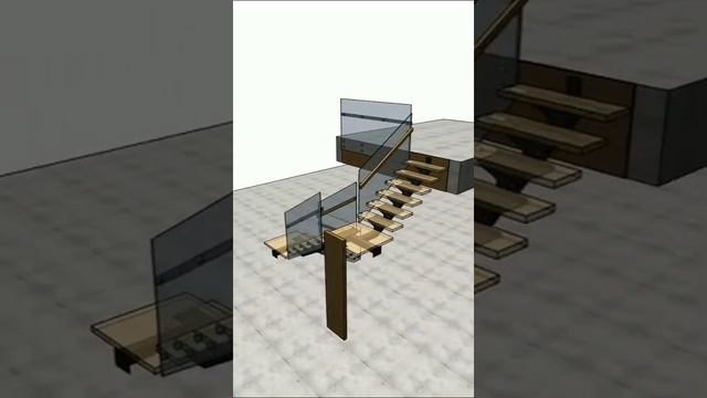 Металлическая лестница со стеклянными перилами. смотреть онлайн