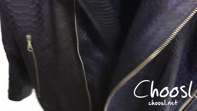 Кожаная мужская куртка из питона, темно синий мульти цвет  — Choosl