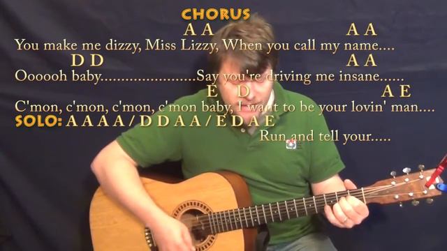 Dizzy Miss Lizzy (The Beatles) Guitar Cover Lesson with Chords/Lyrics смотреть онлайн