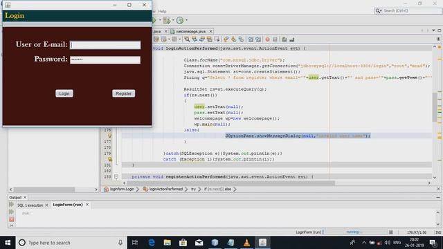 LOGIN FORM CODING -3 || JDBC(MYSQL) || JAVA SWING & AWT || смотреть онлайн