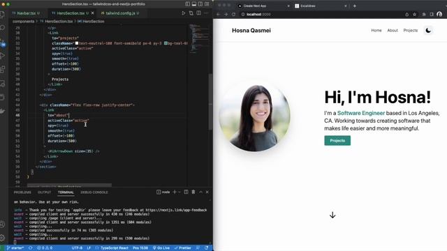 Build and Deploy a Responsive Personal Portfolio Website Using Next.js 13, Tailwind CSS and Vercel смотреть онлайн