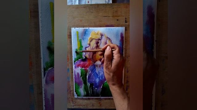 РИСУЕМ ИРИС яркий, красивый цветок смотреть онлайн