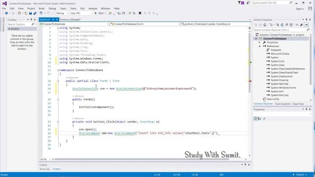 How to Connect Oracle Database || create windows form and connect to database.& insert the Data. смотреть онлайн
