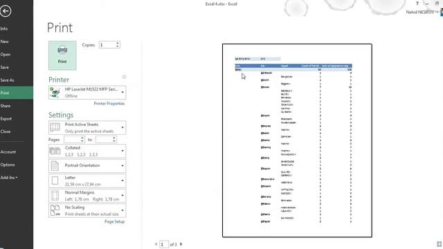 Excel dərs 45.3 - Pivot Table / Printing смотреть онлайн