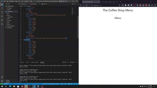 Front Matter Data With Hugo - Create A Coffee Shop Menu With Hugo Static Site Generator смотреть онлайн