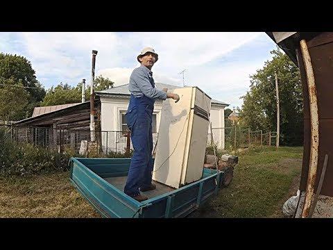 Русские немцы приехали! Перевозим холодильник на мотоблоке и отправляем посылки почтой без очереди. смотреть онлайн
