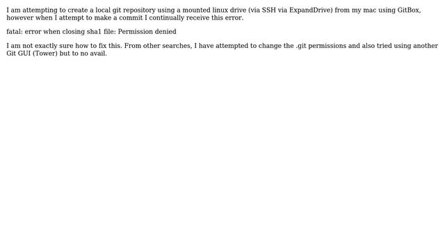 fatal: error when closing sha1 file: Permission denied смотреть онлайн