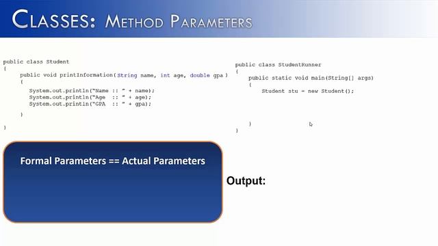 Classes Part 6: Method Parameters (Java) смотреть онлайн