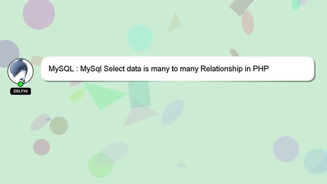 MySQL : MySql Select data is many to many Relationship in PHP смотреть онлайн
