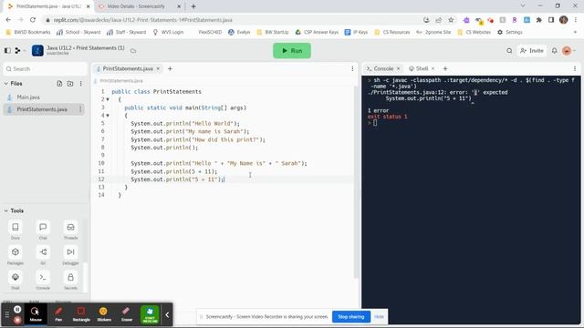 Java Unit 1 Lesson 2 - Print Statements смотреть онлайн