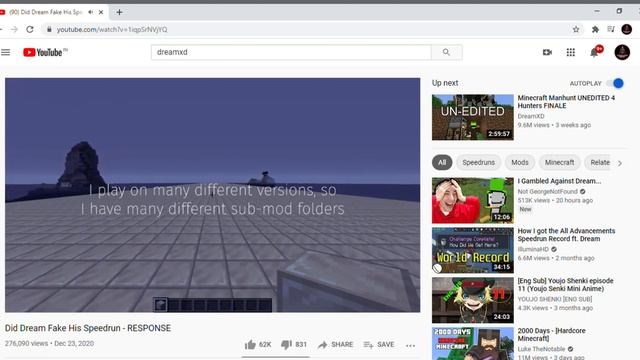 Dream's Response to "Did Dream Fake His Speedrun" Reaction and My Thoughts. смотреть онлайн
