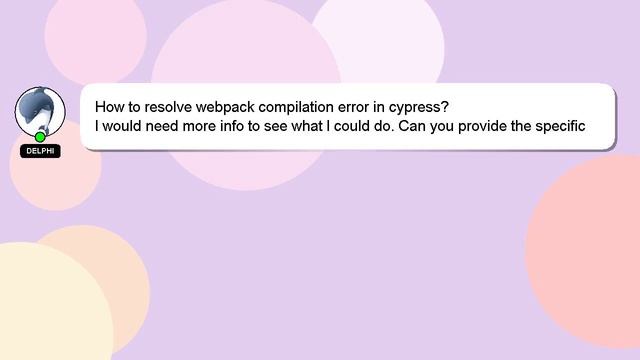 How to resolve webpack compilation error in cypress? смотреть онлайн