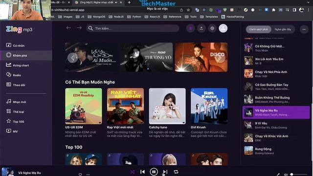 React Project Zing MP3 học viên Bùi Văn Vinh, lớp Web Frontend 20 смотреть онлайн