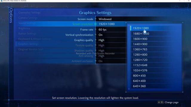 How to Fix CRISIS CORE FINAL FANTASY VII REUNION Can't Change Resolutions On PC смотреть онлайн