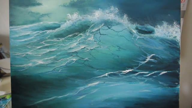 Malen Mit Acryl, Blaue Welle, Painting With Acrylic, Blue Wave  Ocean