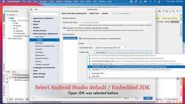 How to fix "Unsupported class file major version 61" error in Android Studio смотреть онлайн
