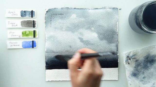Stormy Sky 2. Watercolor tutorial смотреть онлайн