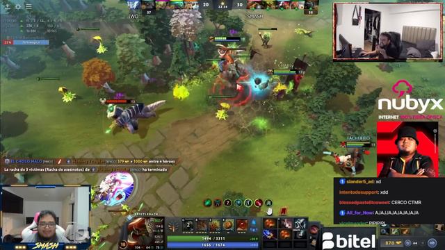 😲RETO DE STREAMERS con VIEWERS 🔴 DOBLE CÁMARA😲 TEAM SMASH vs TEAM IWO - GAME 2 #dota2 смотреть онлайн