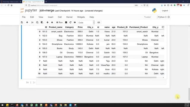 Outer join using pandas смотреть онлайн