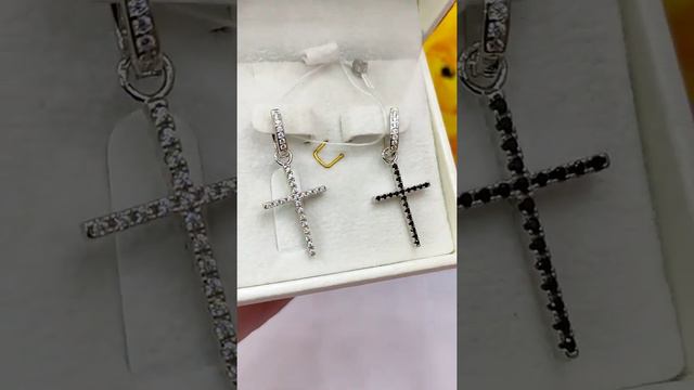 Серьги серебро 925 крестики двусторонние юм 20657 смотреть онлайн