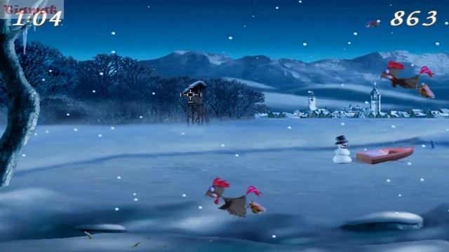 Moorhuhn Winter Edition (Стрелялка кур) смотреть онлайн