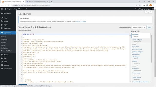 How to Enable Template Editing in Non Block Themes | Activate Template Editing in WordPress смотреть онлайн