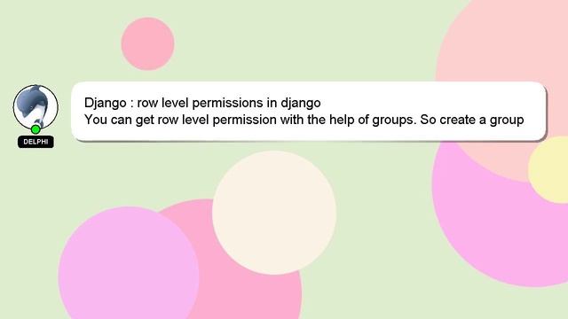 Django : row level permissions in django смотреть онлайн