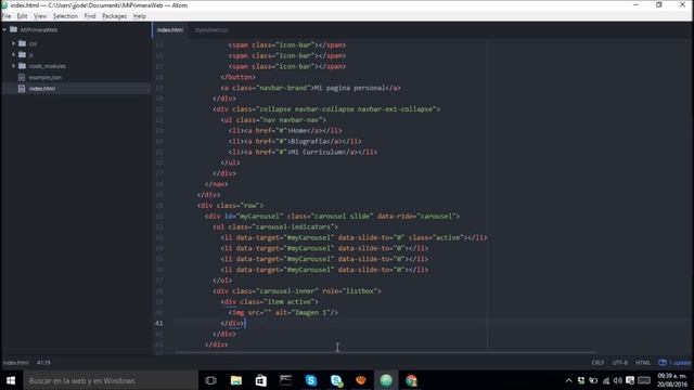 Mi Primera web con Bootstrap & Material Design - 05 (Carrusel Parte 1) смотреть онлайн