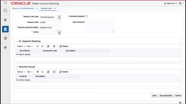 Retail Documentation–Retail Invoice Matching Cloud Service: Create a Reason Code смотреть онлайн