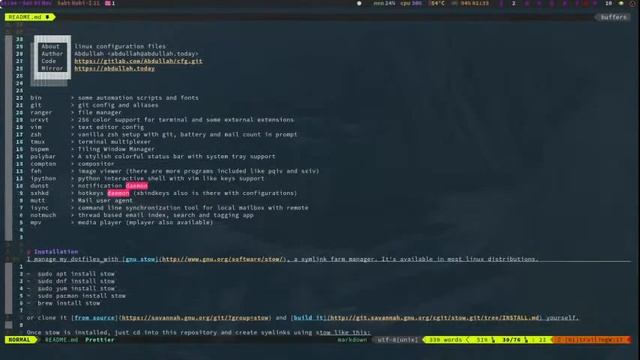 Dotfiles || How I manage my dotfiles || Linux configuration files || Abdullah's Dotfiles смотреть онлайн