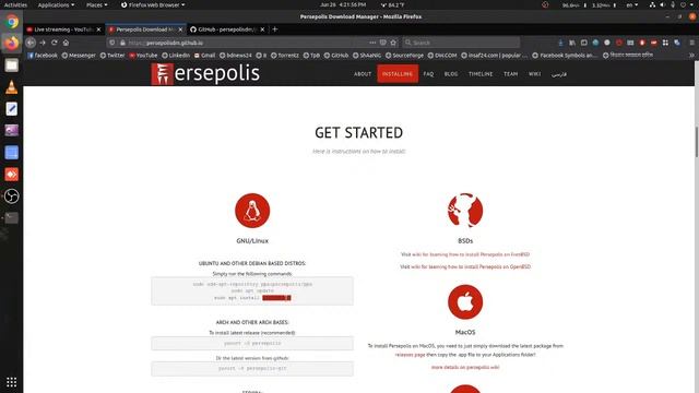 Persepolis Download Manager on Ubuntu 20.04 LTS смотреть онлайн