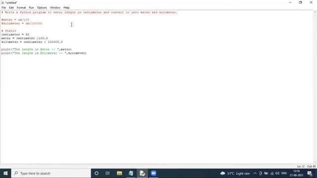 Basic 6 || Write a Python program to enter length in centimeter & convert it into meter & kilometer смотреть онлайн