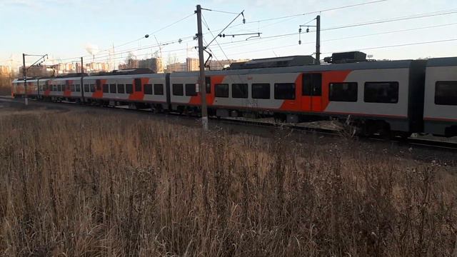 Семи Вагонная Электричка Ласточка в Мурино смотреть онлайн