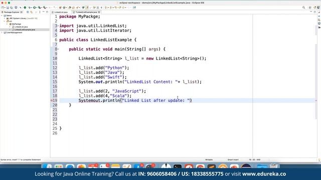 Linked List in Java | Data Structures Implementation | Java Tutorial | Edureka Rewind смотреть онлайн