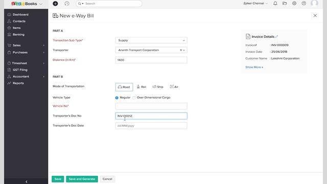 How to Create an E-Way bill from Zoho Books | India GST смотреть онлайн