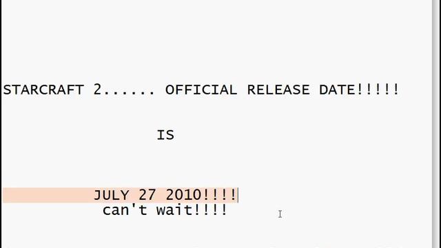 Starcraft 2 official release date!!!! смотреть онлайн
