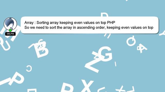 Array : Sorting array keeping even values on top PHP смотреть онлайн