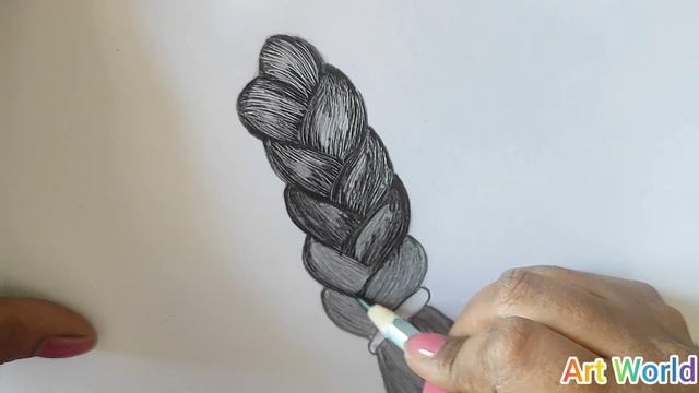 how to draw realistic hair | hair sketch | how to sketch plaited hair | hair sketch смотреть онлайн